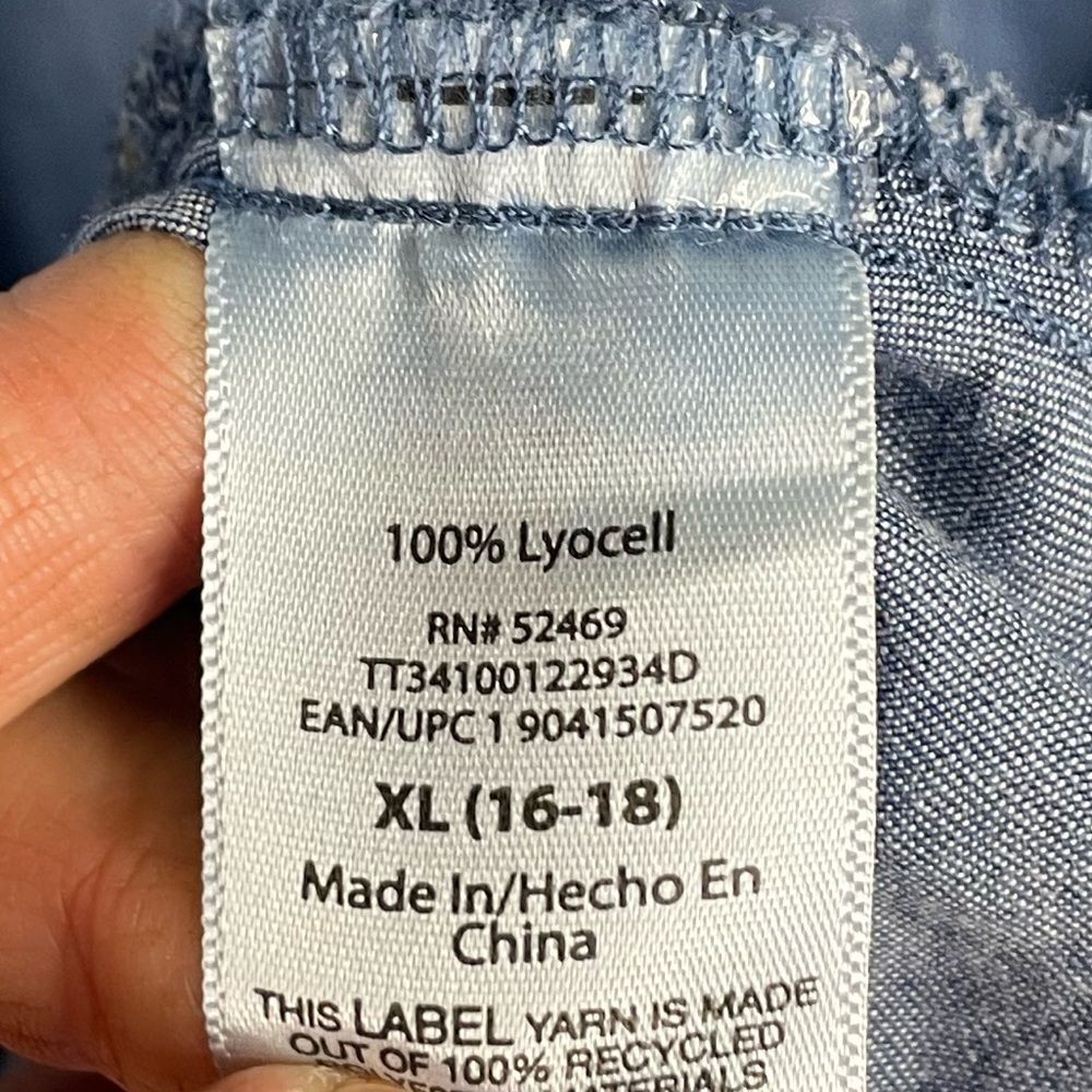 Time and Tru Button Front Long Sleeve Soft Denim Dress XL (16-18) - Picture 5 of 5